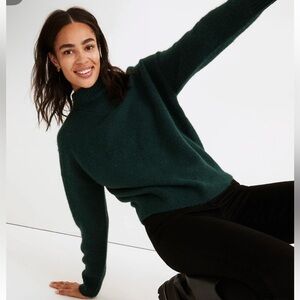 Madewell Dillon Mockneck Pullover Sweater in Heather Spruce